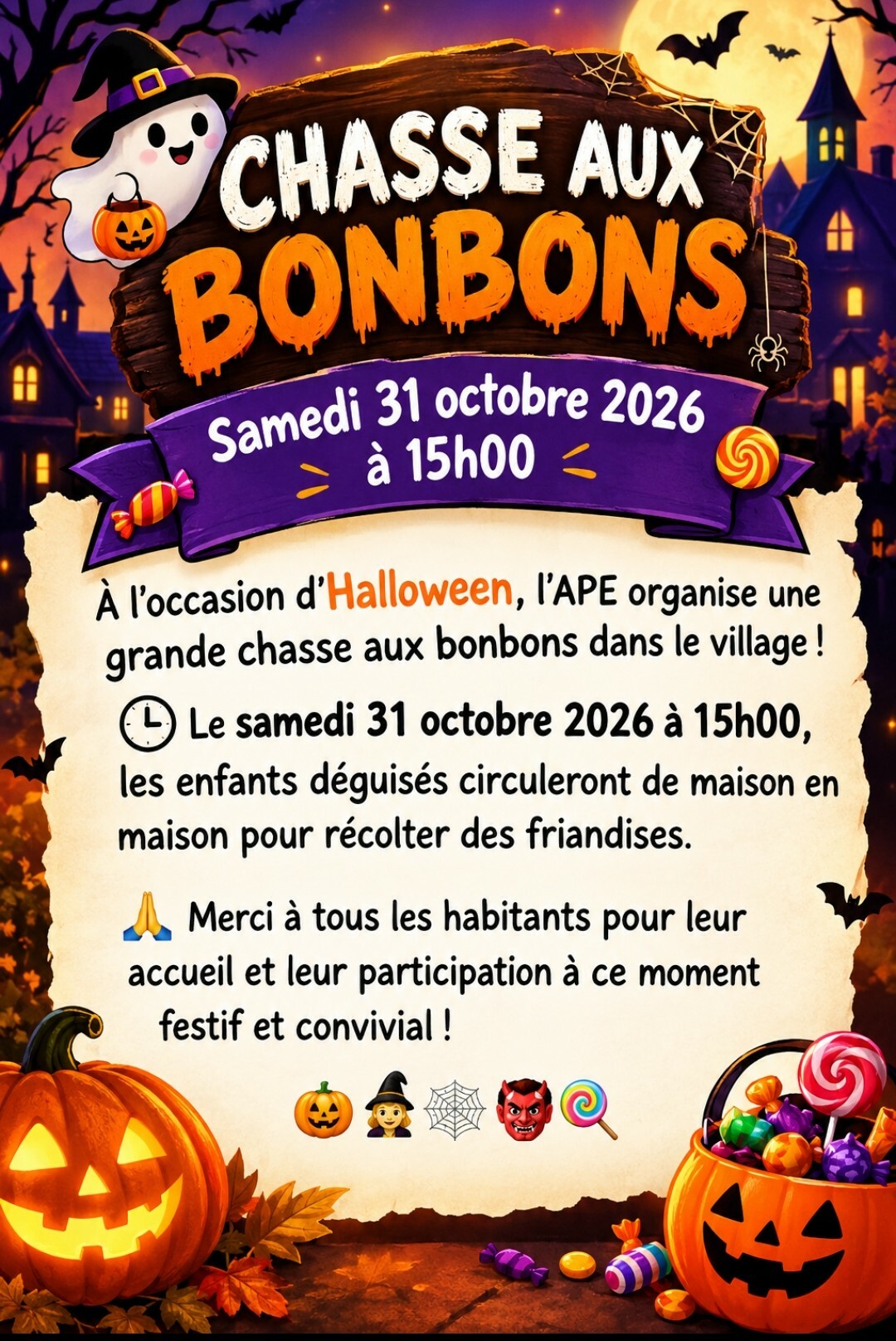 Actualités - Chasse aux bonbons - Mairie de Saint-Georges-Lagricol